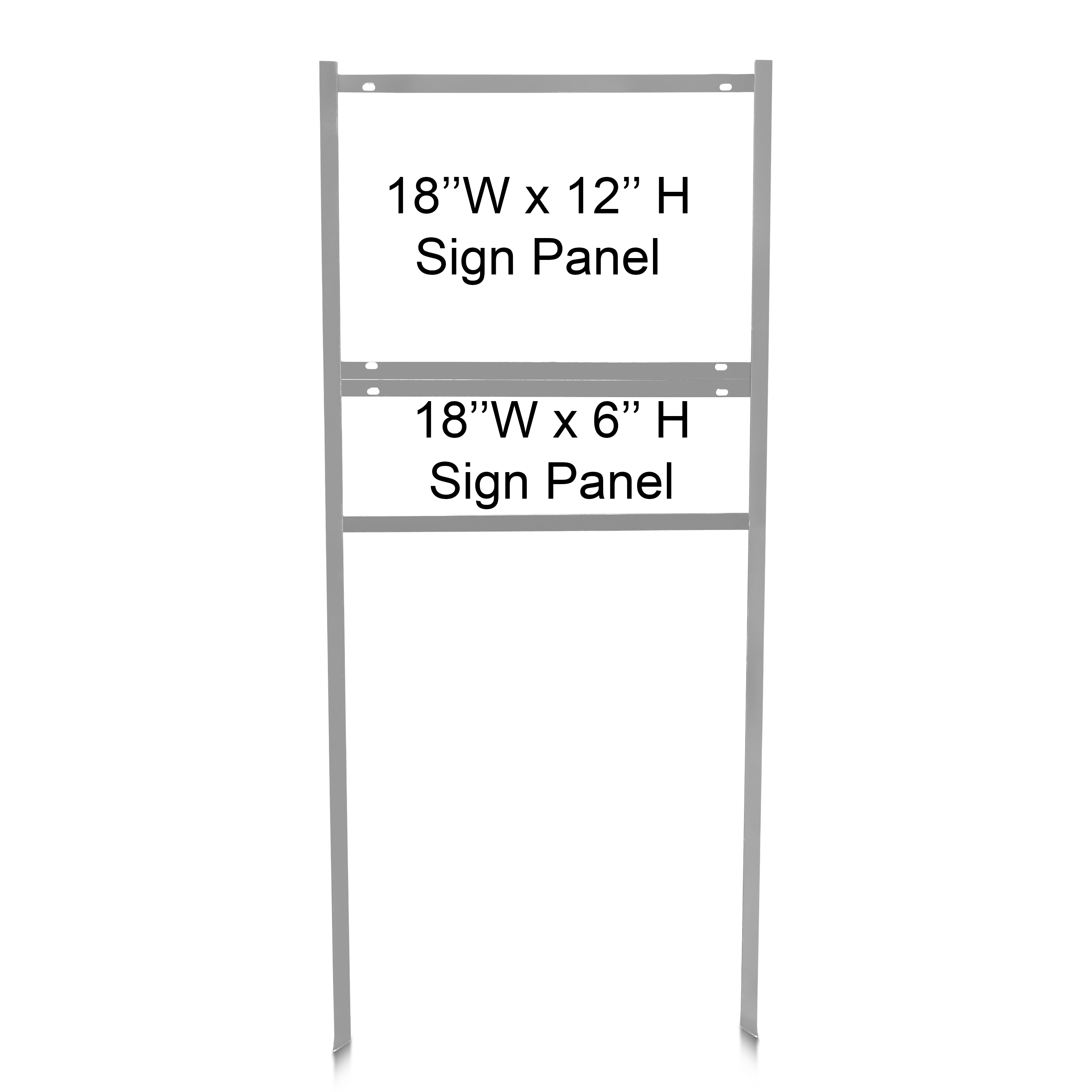 18'' Wide x 12'' Tall Gray Single Rider Slide-in/Bolt-in Real Estate Sign Panel Frame (accepts up to 1/8'' thickness)